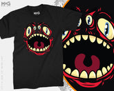 Scary Face Halloween T-shirt, Funny Halloween Costume Tee Top, Matching Group Shirts Spooky Family Cotton T-shirt, Happy Halloween Season Party Gifts